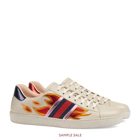 gucci ace low top flames|Gucci ace tennis shoes.